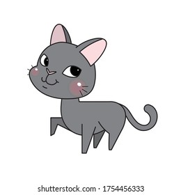 Hübsche und süße Cartoon Katze. Vektorgrafik