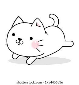 Un gato de dibujos animados divertido y lindo. Ilustración vectorial