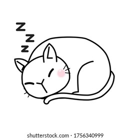 Funny and cute cartoon cat, Vector illustration