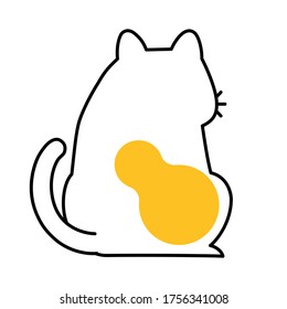 Funny and cute cartoon cat, Vector illustration