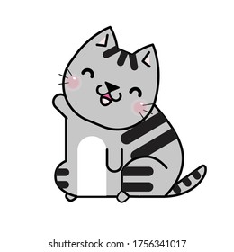 Hübsche und süße Cartoon-Katze, Vektorgrafik
