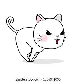 Funny and cute cartoon cat, Vector illustration