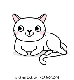 Funny and cute cartoon cat, Vector illustration