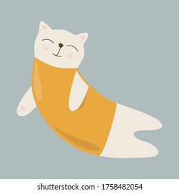 Funny Cute Cartoon Cat Vector Illustration Stock Vector Royalty Free Shutterstock