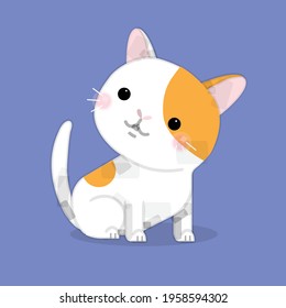 Funny and cute cartoon cat, Vector illustration