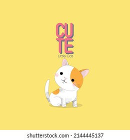 Funny and cute cartoon cat, Vector illustration