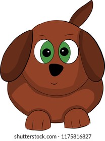 Funny Cute cartoon character doh has big eyes