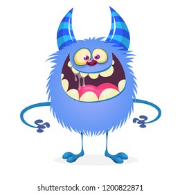 Funny and cute cartoon monster werewolf  character
