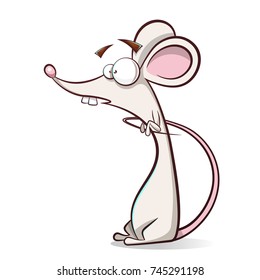 Funny, cute cartoon mouse Vector eps 10