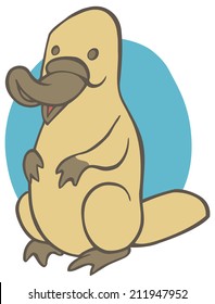 Funny cute cartoon platypus - You can design cards, part of platypus logo, mascot, corporate character and so on. Lively animal character.