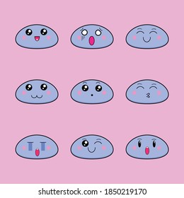 Funny cute cartoon slimy characters.