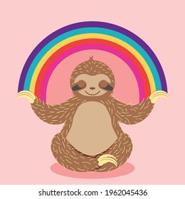 Funny and cute cartoon sloth bear graphic design.