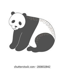 Funny cute cartoon vector animal panda bear character