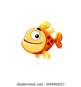 Funny cute cartoon vector fish