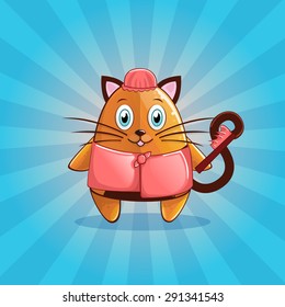 Funny and cute cat in bath