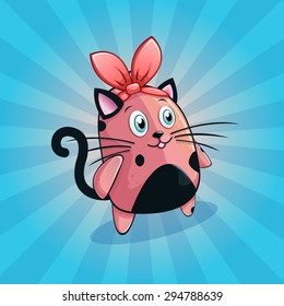 Funny and cute cat with funny bow