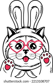 Funny cute cat with glasses
