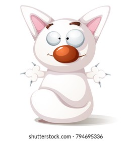 Funny, cute cat - illustration Vector eps 10