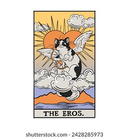 funny cute cat tarot card design