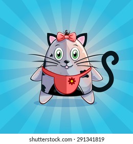 Funny and cute cat woman