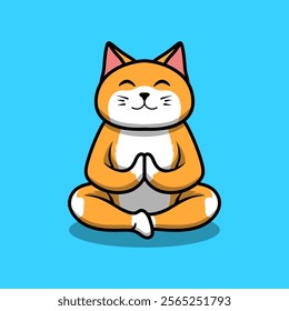 funny cute cat yoga and meditation pose