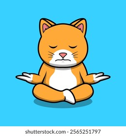 funny cute cat yoga and meditation pose