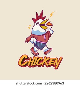 Funny Cute Chicken Character Design Illustration Artwork 