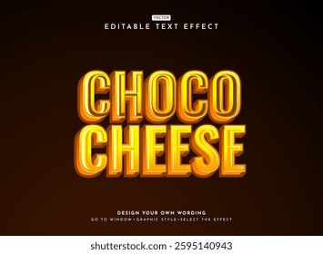 funny cute choco cheese bold 3d text effect