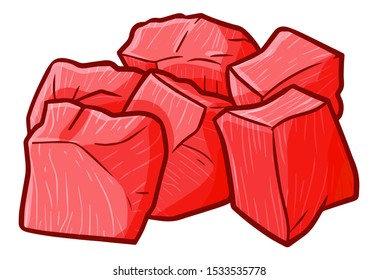 Funny and cute chopped raw meat for your cooking ingridients