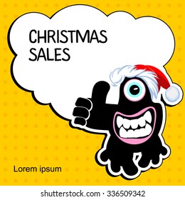 Funny cute Christmas monster