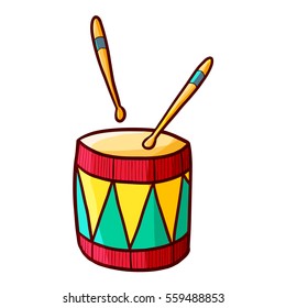 Funny and cute colorful African drum in cartoon style - vector.