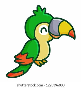 Funny and cute colorful bird smiling happily - vector