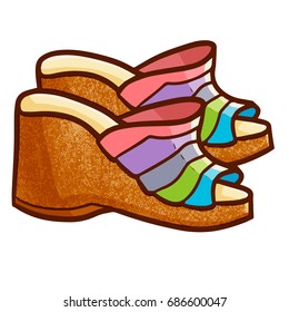 Funny and cute colorful fashionable slipper for woman - vector.