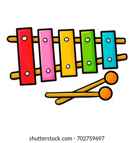 Funny and cute colorful glockenspiel for children - vector.