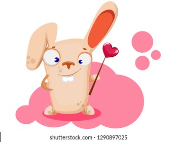 Funny, cute, crazy bunny cartoon 