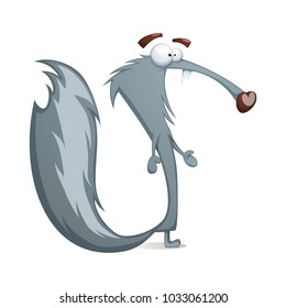 Funny, cute, crazy - cartoon characters wolf Vector eps 10