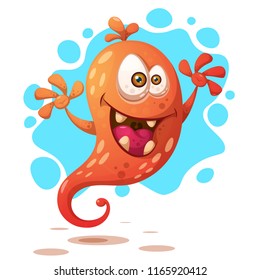 Funny, cute crazy monster character. Halloween illustration. Vector eps 10