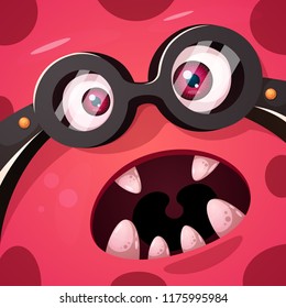Funny, cute crazy monster character. Halloween illustration. For printing on T-shirts. Vector eps 10