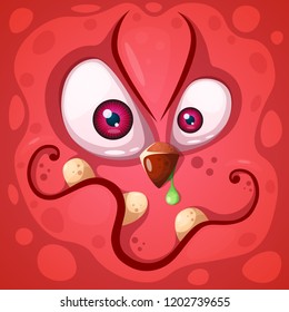 Funny, cute crazy monster character. Halloween illustration. For printing on T-shirts. Vector eps 10