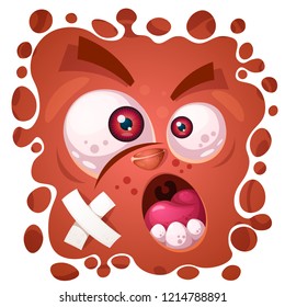 Funny, cute crazy monster character. Halloween illustration. For printing on T-shirts. Vector eps 10