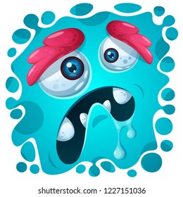 Funny, cute crazy monster character. Halloween illustration. For printing on T-shirts. Vector eps 10