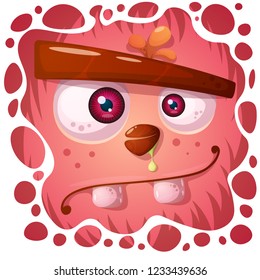 Funny, cute crazy pumpkin character. Halloween illustration. For printing on T-shirts. Vector eps 10