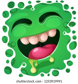 Funny, cute crazy pumpkin character. Halloween illustration. For printing on T-shirts. Vector eps 10