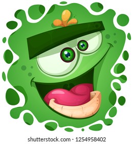 Funny, cute crazy pumpkin character. Halloween illustration. For printing on T-shirts. Vector eps 10
