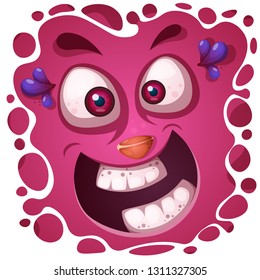 Funny, cute crazy pumpkin character. Halloween illustration. For printing on T-shirts. Vector eps 10
