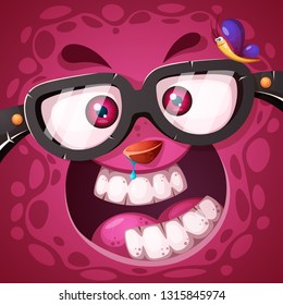 Funny, cute crazy pumpkin character. Halloween illustration. For printing on T-shirts. Vector eps 10