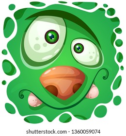 Funny, cute crazy pumpkin character. Halloween illustration. For printing on T-shirts. Vector eps 10