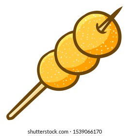 Funny and cute delicious rounded bread in a satay presentation