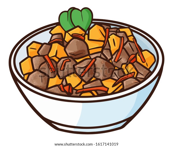 Funny Cute Delicious Sambal Goreng Kentang Stock Vector Royalty Free 1617141019