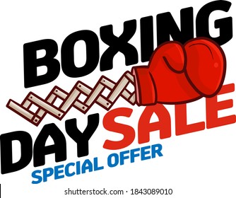 Funny and cute diagonal banner for boxing day sale